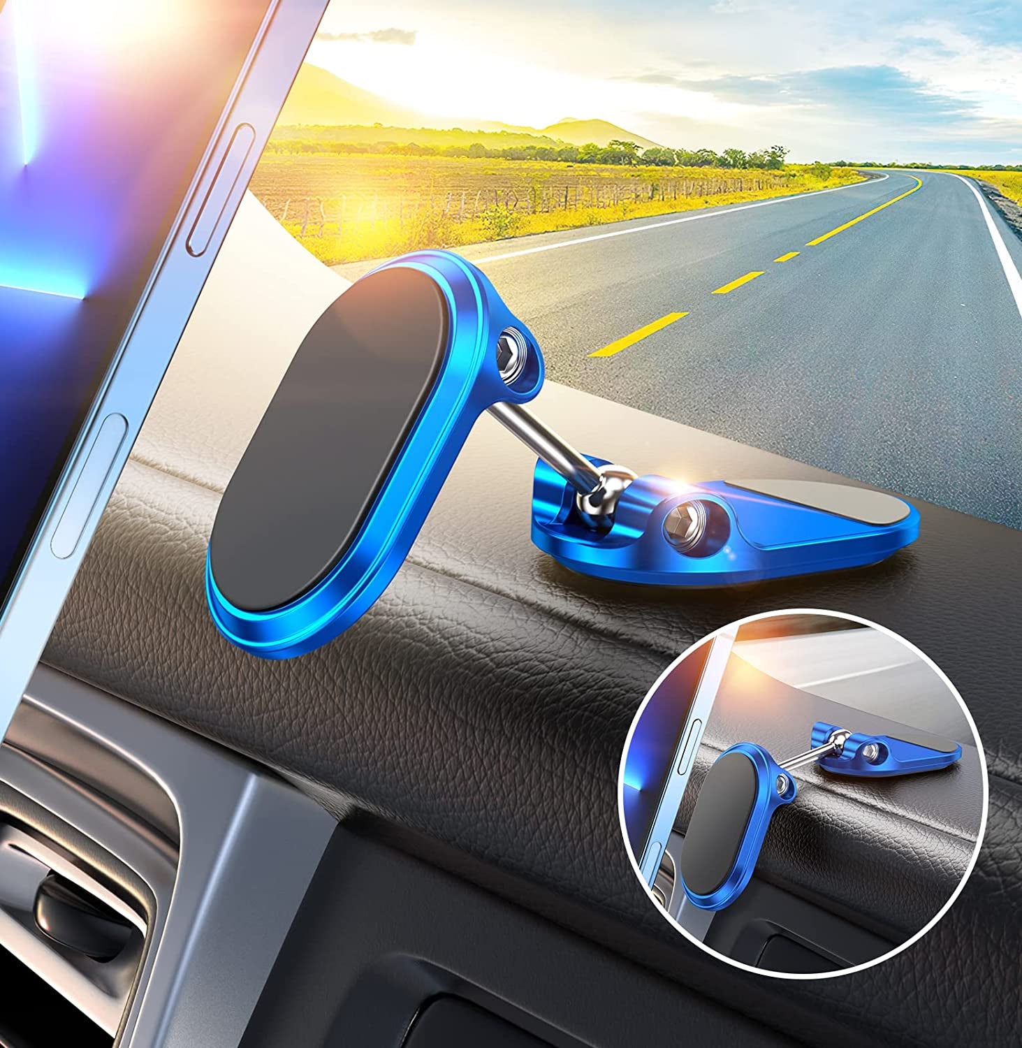 Magnetic Dashboard Mount - Phone Mount 360 Degree Adjustable Magnets Phone Holder