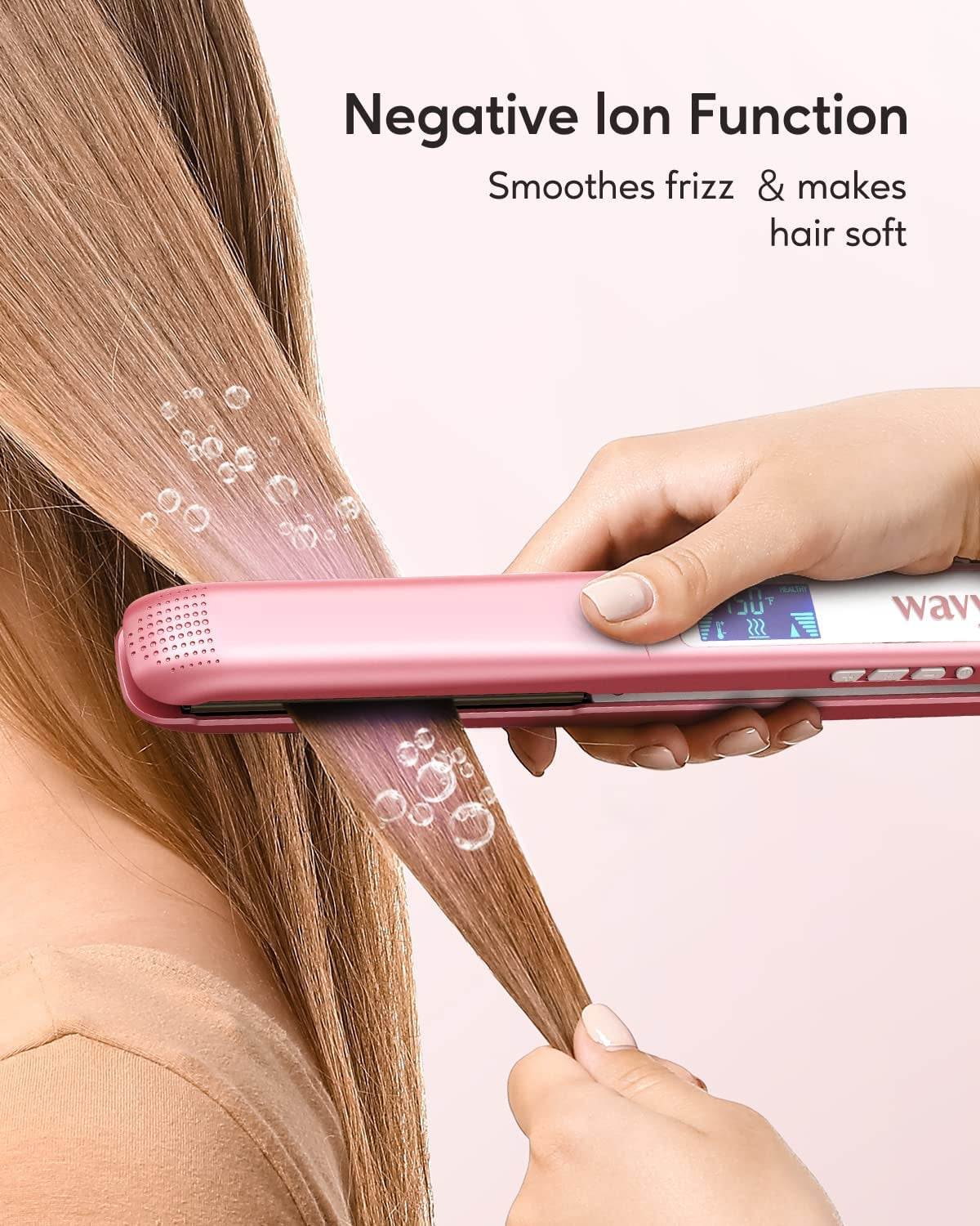 Salon Flat Iron Hair Straightener - Auto Shut-Off Negative Ion Titanium Plates Hair Straightener