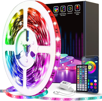 RGB Led Strip Lights - Color Changing Music Sync Led Lights with Remote and App Control