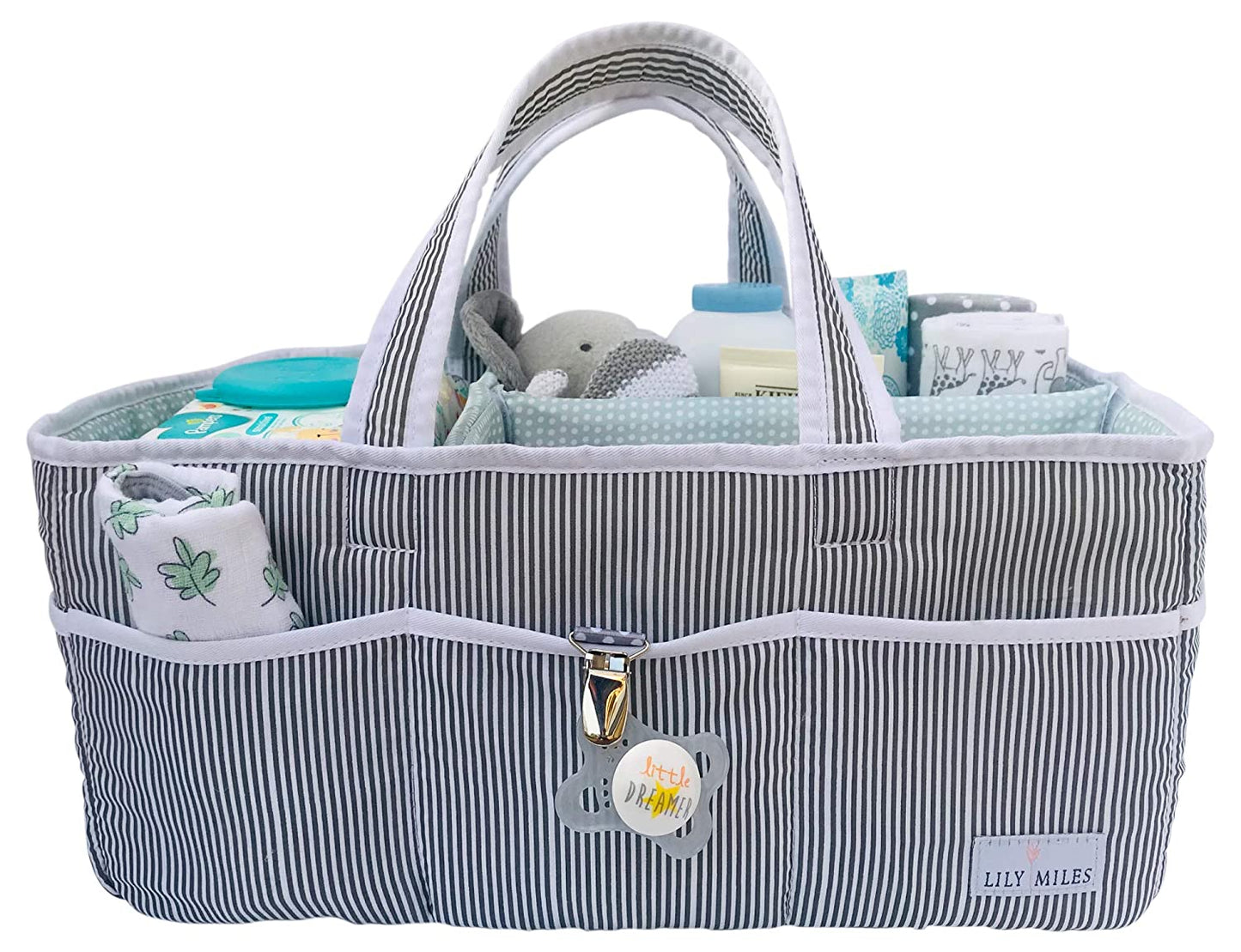 Baby Diaper Caddy - Organizer Tote Bag for Infant Baby Shower Basket