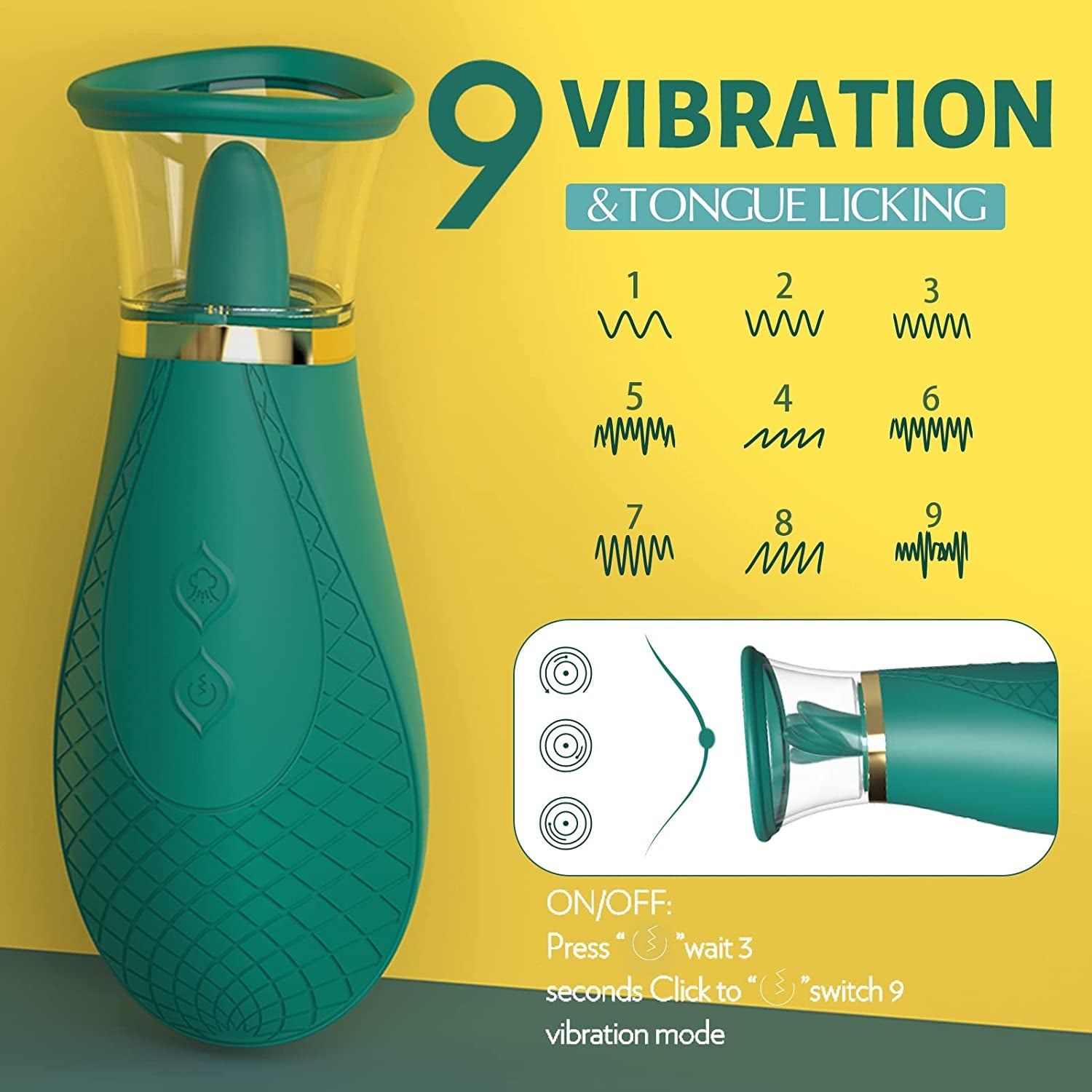 Clitoral Sucking Vibrator Sex Toys - 3 Sucking 9 Licking Modes for Quick Orgasm