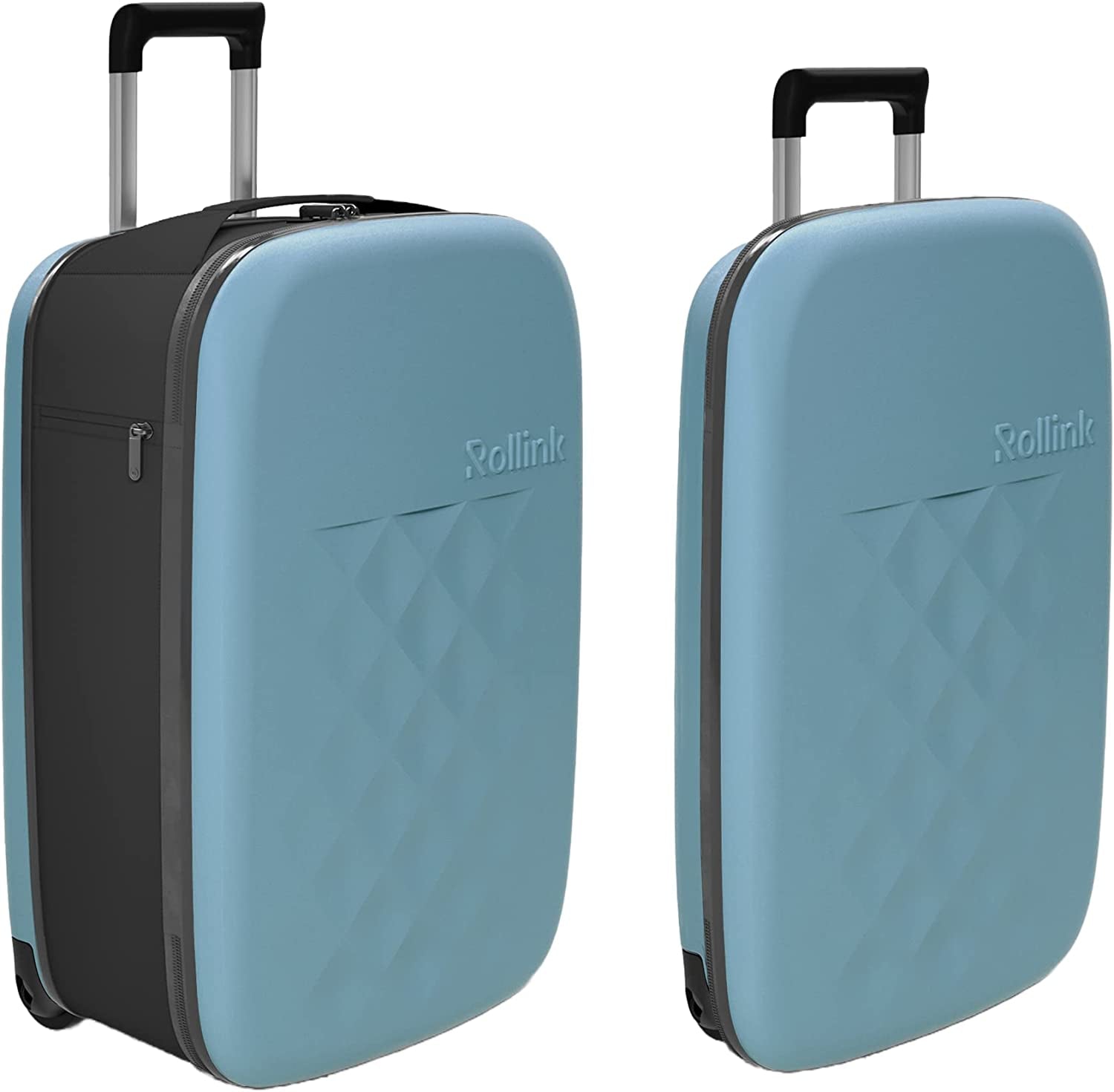 Fully Collapsible Suitcase - Hardshell Silent Wheels Carry On Luggage for Smooth Gliding