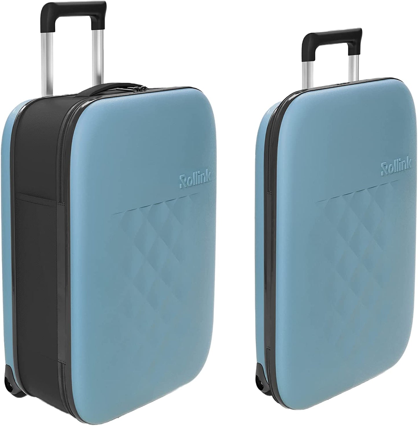 Fully Collapsible Suitcase - Hardshell Silent Wheels Carry On Luggage for Smooth Gliding