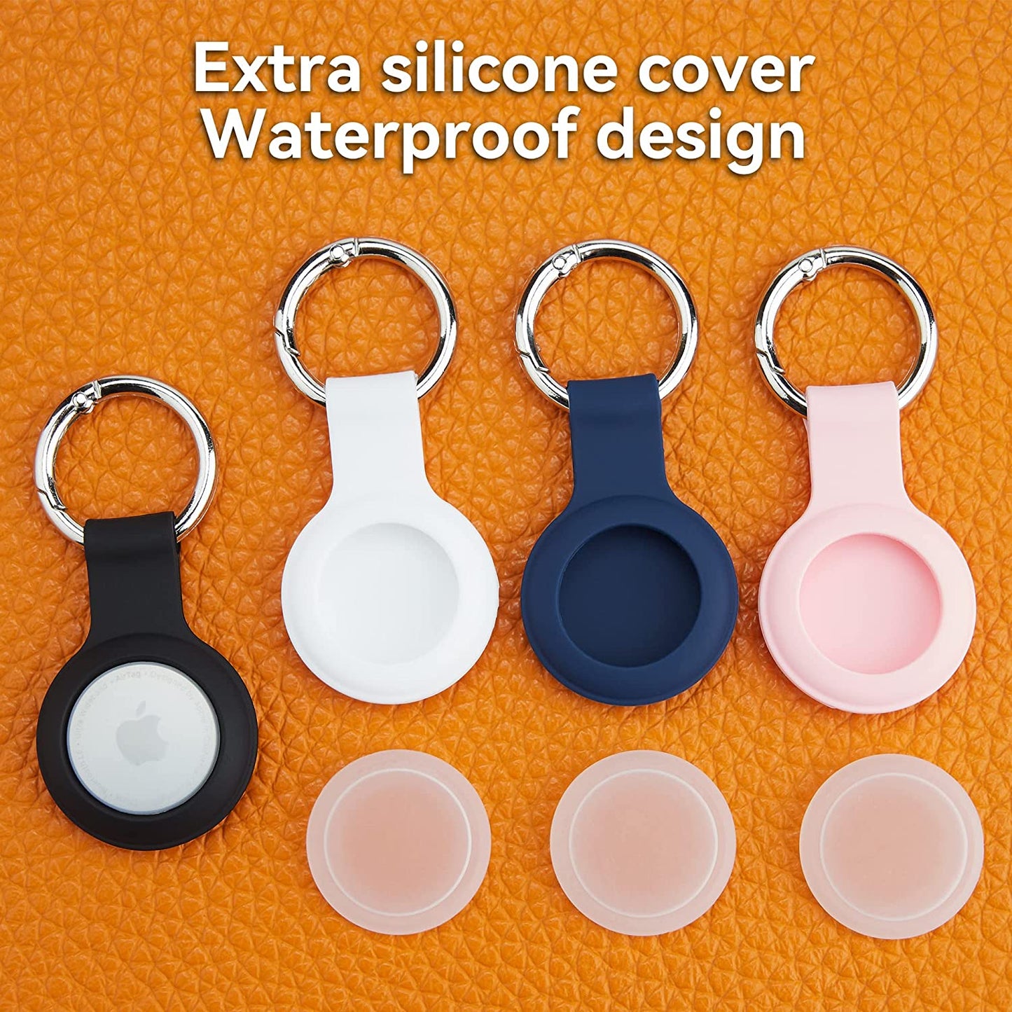 Waterproof Airtag Keychain Holder - Silicone Case Key Ring Air Tag Holder for Luggage Keys Dog Collar