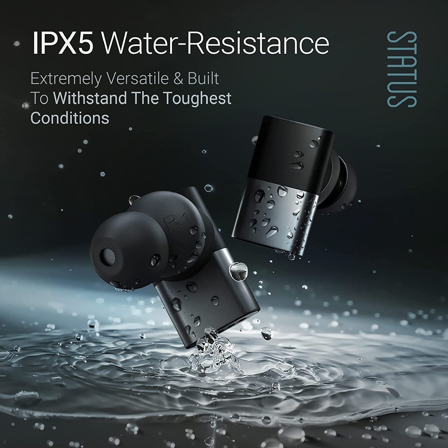 Status Pro Wireless Earbuds - 4 Microphones 12 Hours Battery Life Noise-Isolating Ear Buds