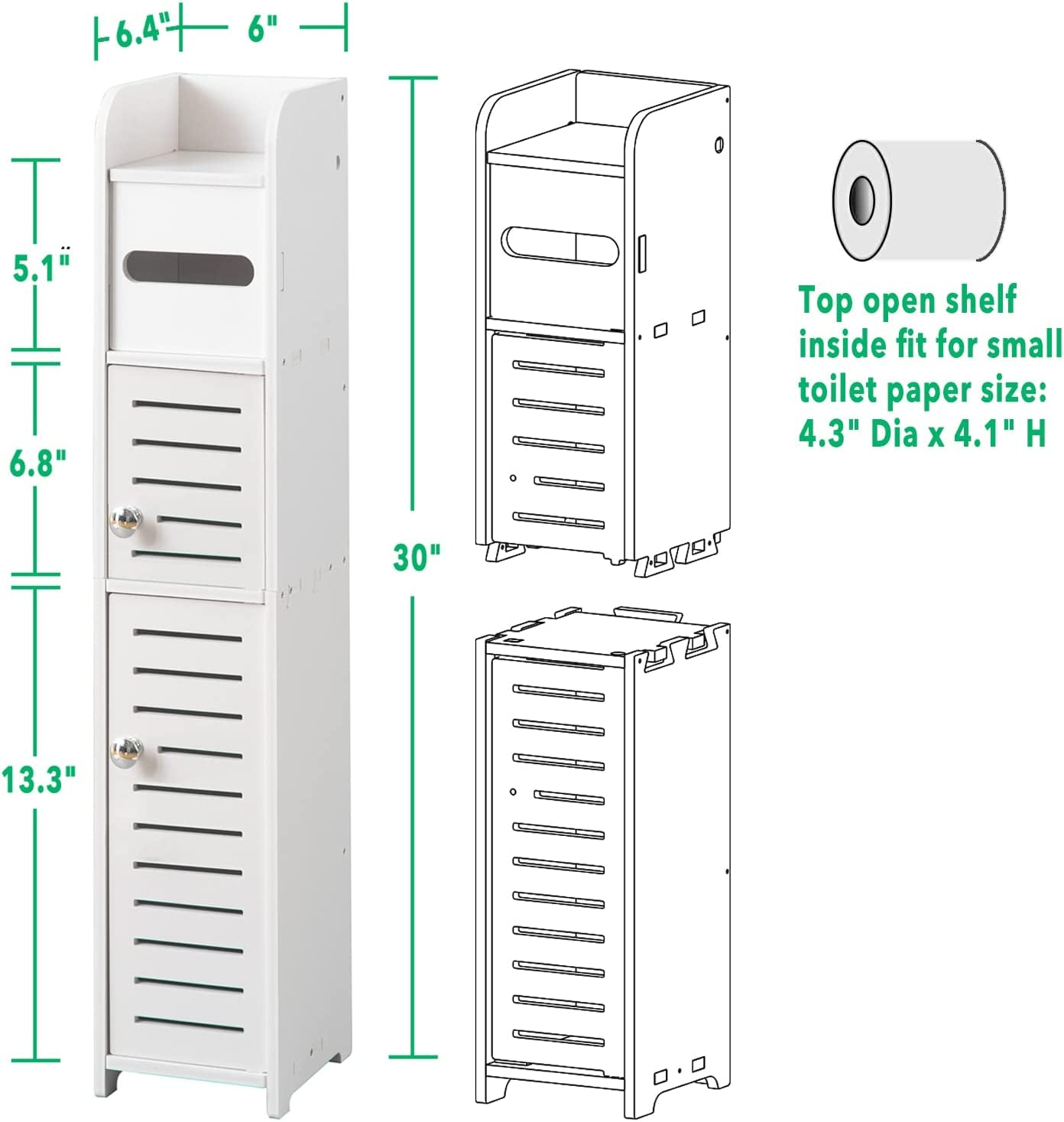 Bathroom Storage Cabinet Toilet Storage Cabinet Slim Toilet Paper Storage