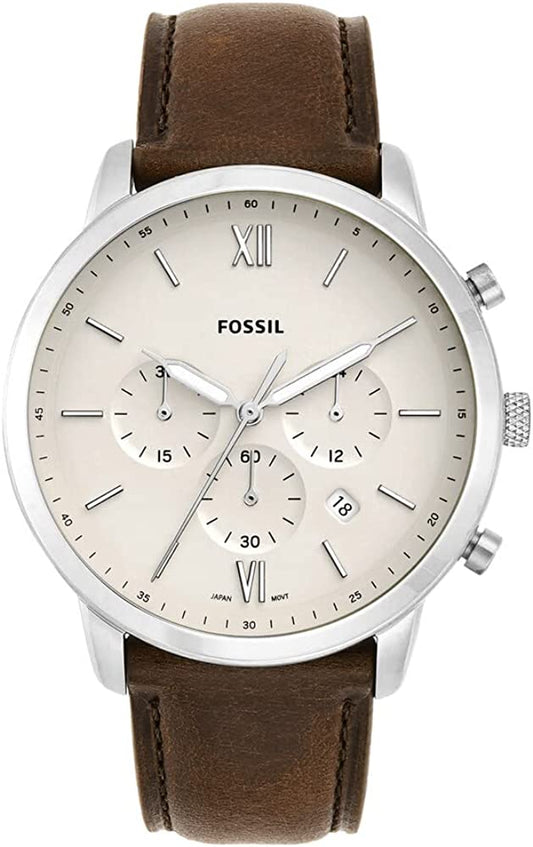 Fossil Neutral Men's Chronograph Watch - Stainless Steel Bracelet or Genuine Leather Band Watches