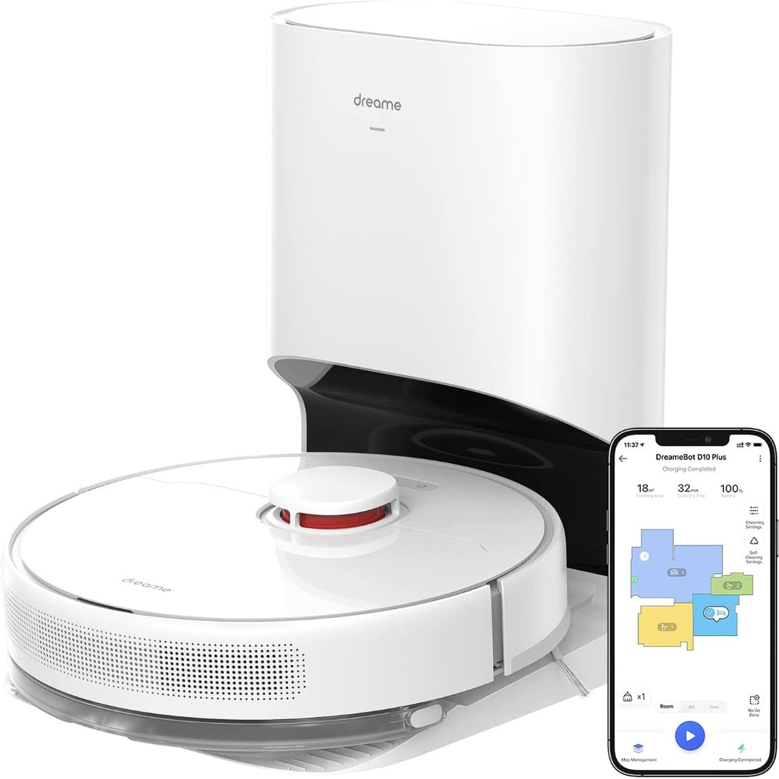 Robot Vacuum and Mop - Self-Emptying Robotic Vacuum with Navigation Compatible with Alexa Wi-Fi Connected