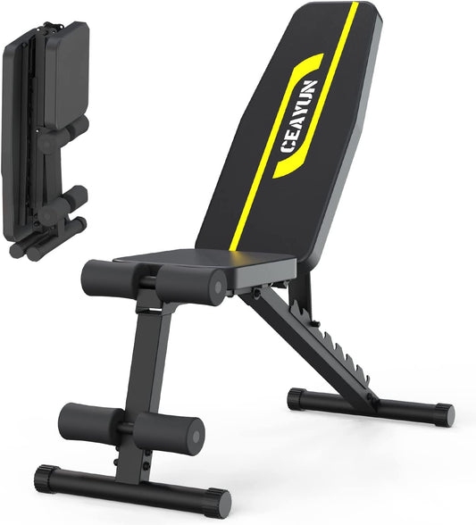 Foldable - Adjustable Bench Press Workout Bench for Full Body Exercise