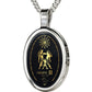 Gemini Necklace 24k Gold Inscribed on Onyx Stone