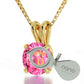 Libra Necklace 24k Gold Inscribed on Crystal