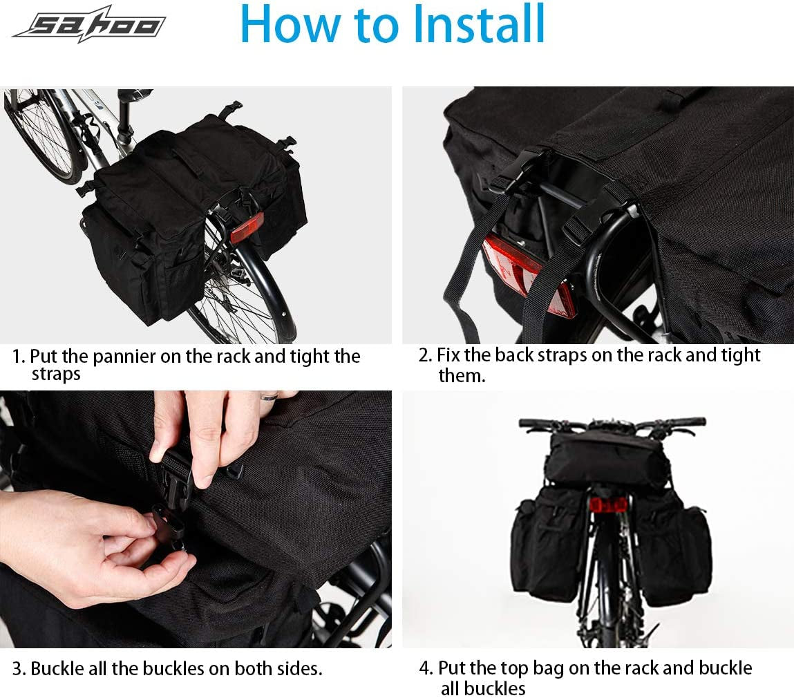 Waterproof Bike Rack - 3 in 1 Rear Rack Pannier Carrier Bag