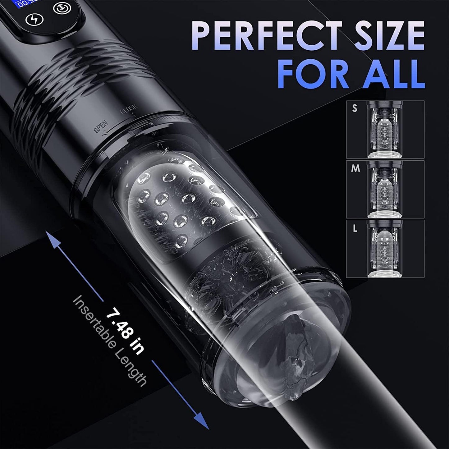 Sex Toys for Men - Male Masturbators 10 Vibrating & 6 Thrusting LCD Display Adult Toys