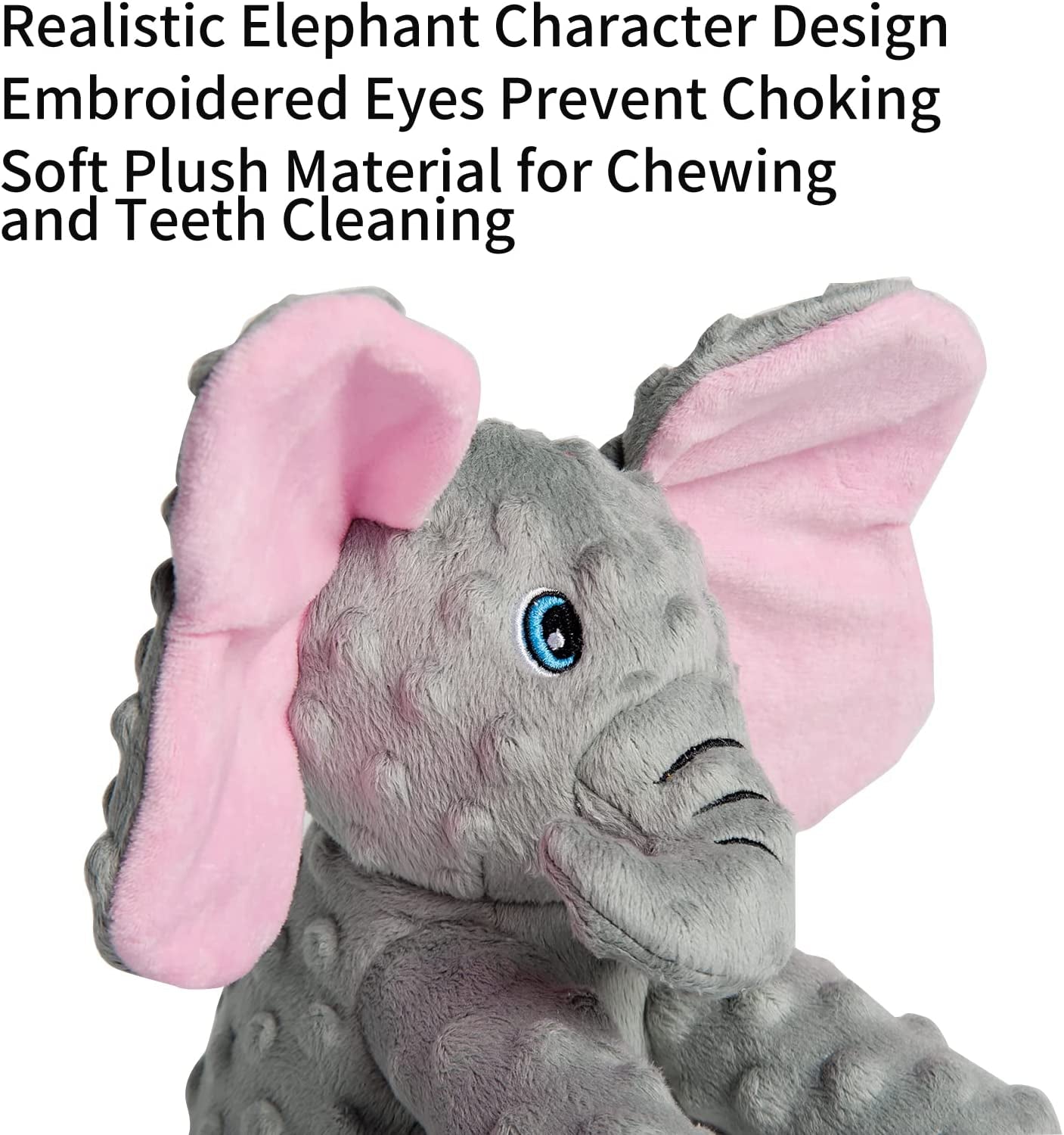 Stuffed Dog Toys - Chewable Cute Elephant Squeaky Toys