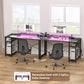 Computer Desk with LED Lights & Power Outlet and USB - 40INCh Reversible Laptop Table