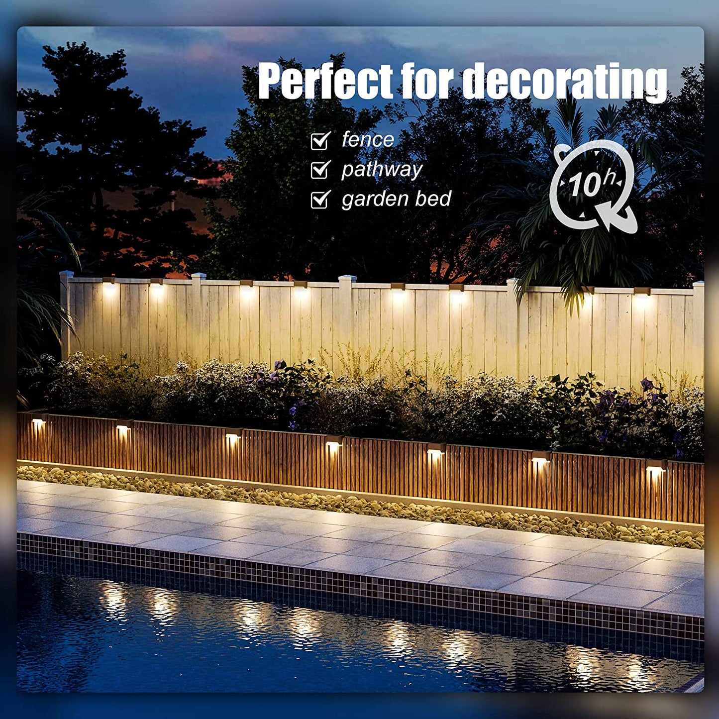 Solar Deck Lights - 16 Waterproof Solar Step Lights LED Yard & Patio Solar Lights