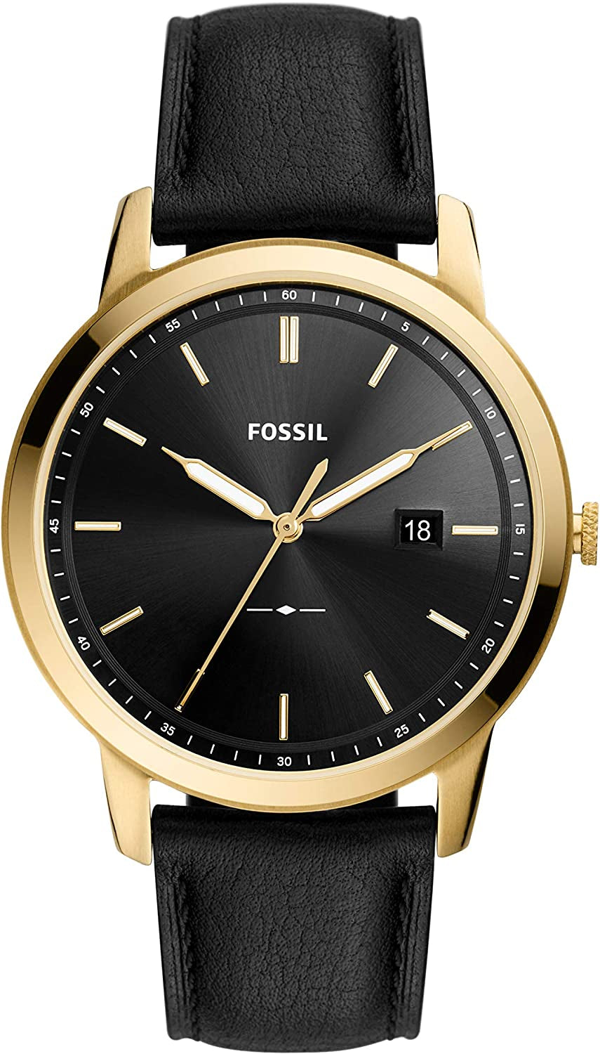 Men's Minimalist Watch - Leather or Stainless Steel Band Chronograph or Analog Watch Fossil