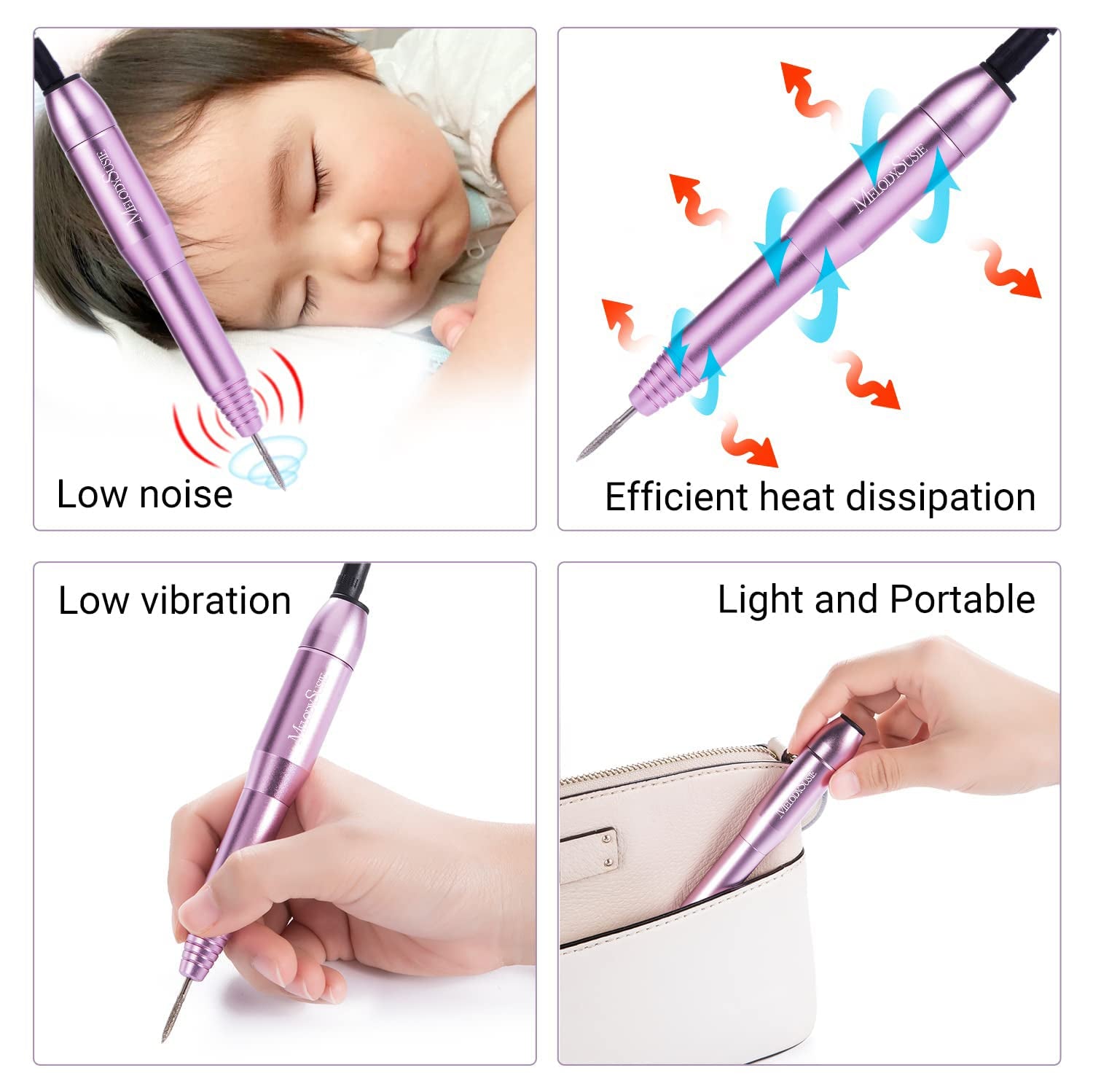 Electric Nail Drill - Professional Nail File Kit Compact Efile for Acrylic