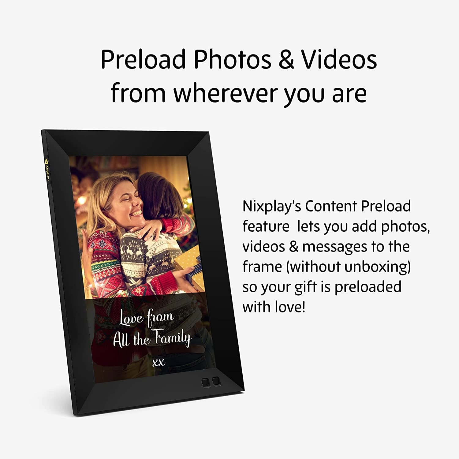 Smart Digital Picture Frame - Share Video Clips and Photos Instantly via E-Mail or App