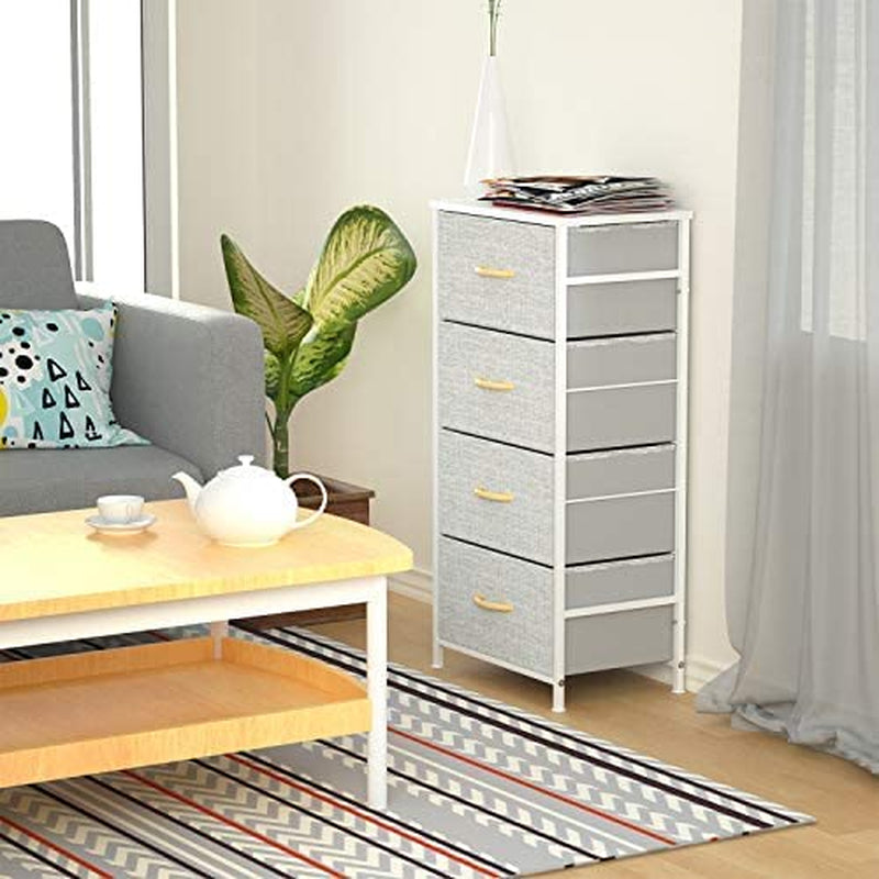 Bedroom Storage Organizer 4 Drawer Fabric Dresser Storage Unit