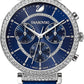Leather Strap Chrono Crystal Watch