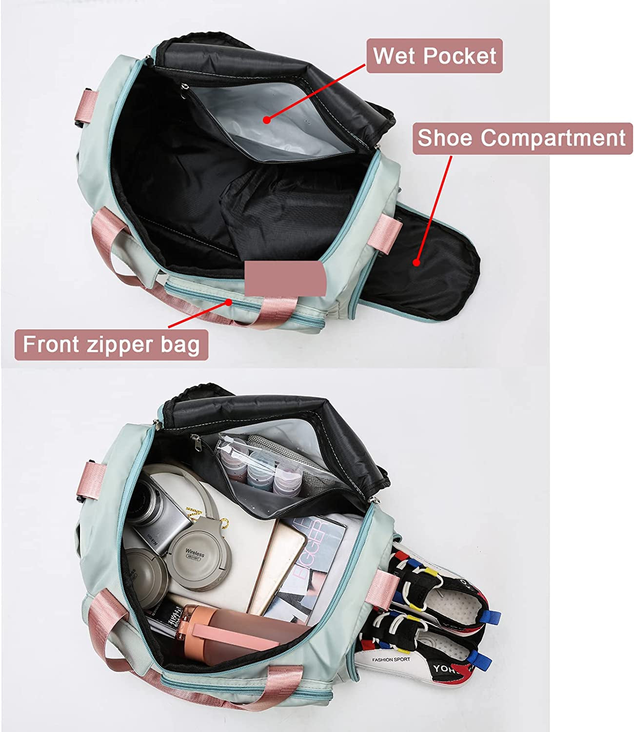 Gym Bag - Waterproof Tote Duffle Bag Travel & Workout Bag