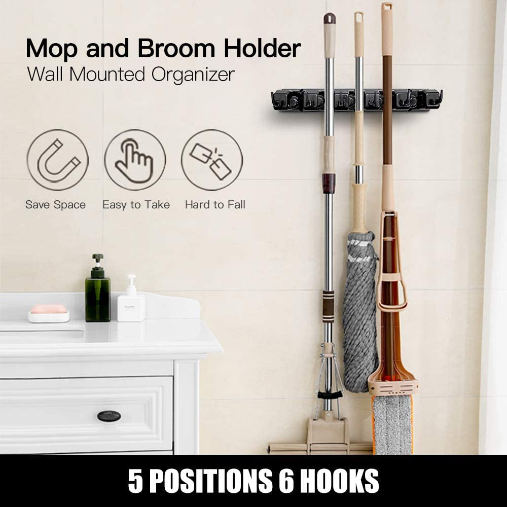 Wall Mounted Mop and Broom Holder Mop and Broom Organizer