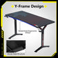 Gaming Desk - 47INCH Gaming Desk with Dual Monitor Mount Carbon Fiber Surface with Outlet Organizer