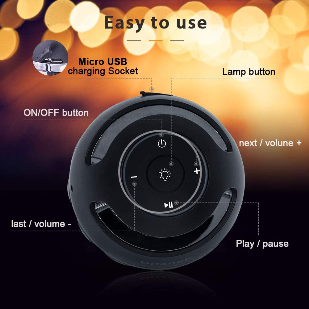 Waterproof Wireless Bluetooth Speaker - LED Flame Speaker Gifts for Men/Women