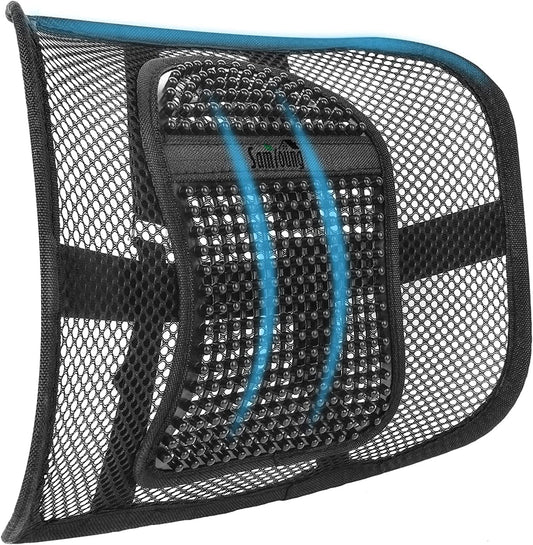 Lumbar Support Back - Seat Cushion with Breathable Mesh