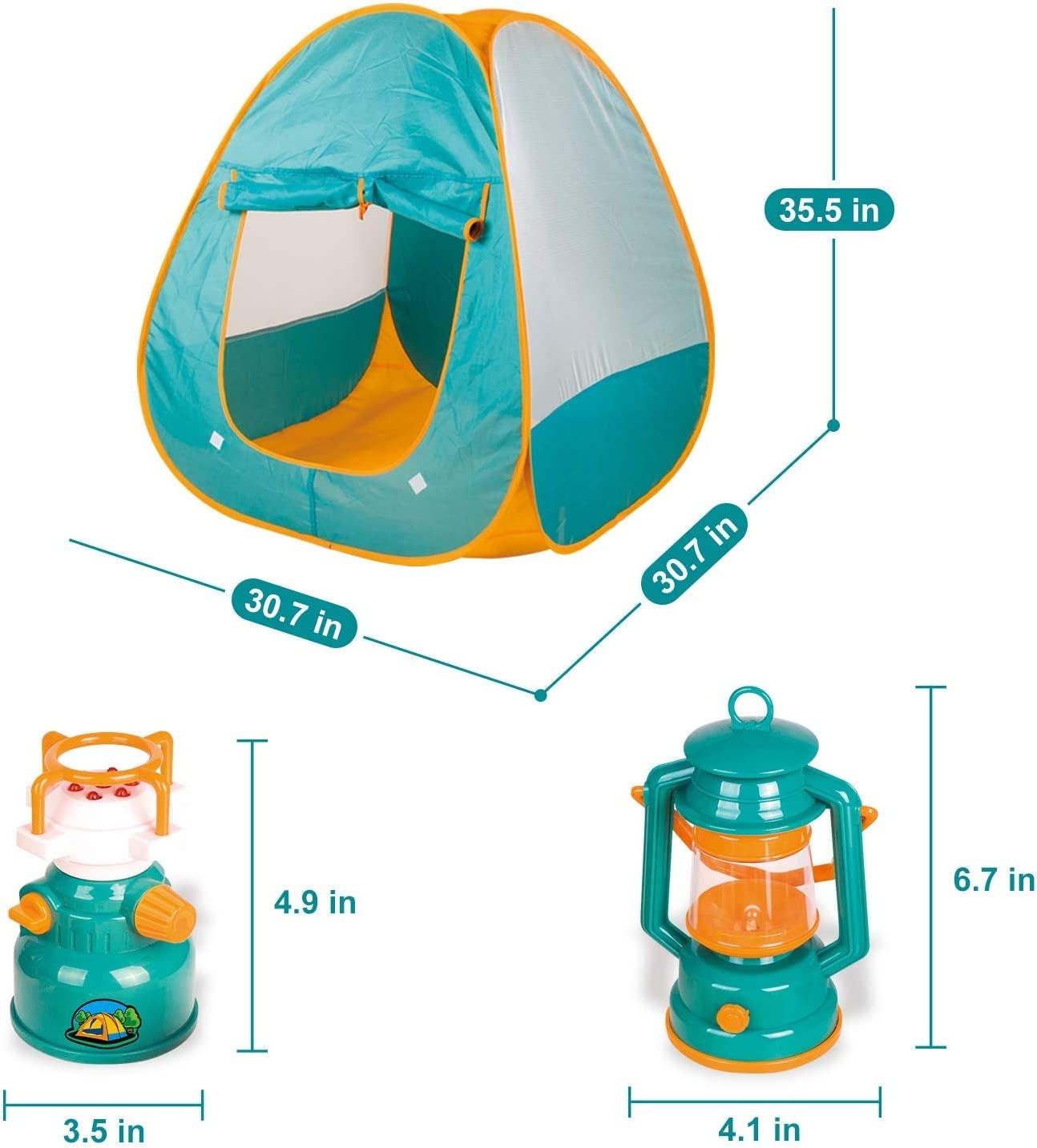 Kids Play Tent - Pop up Tent with Kids Camping Gear Set Outdoor Toys