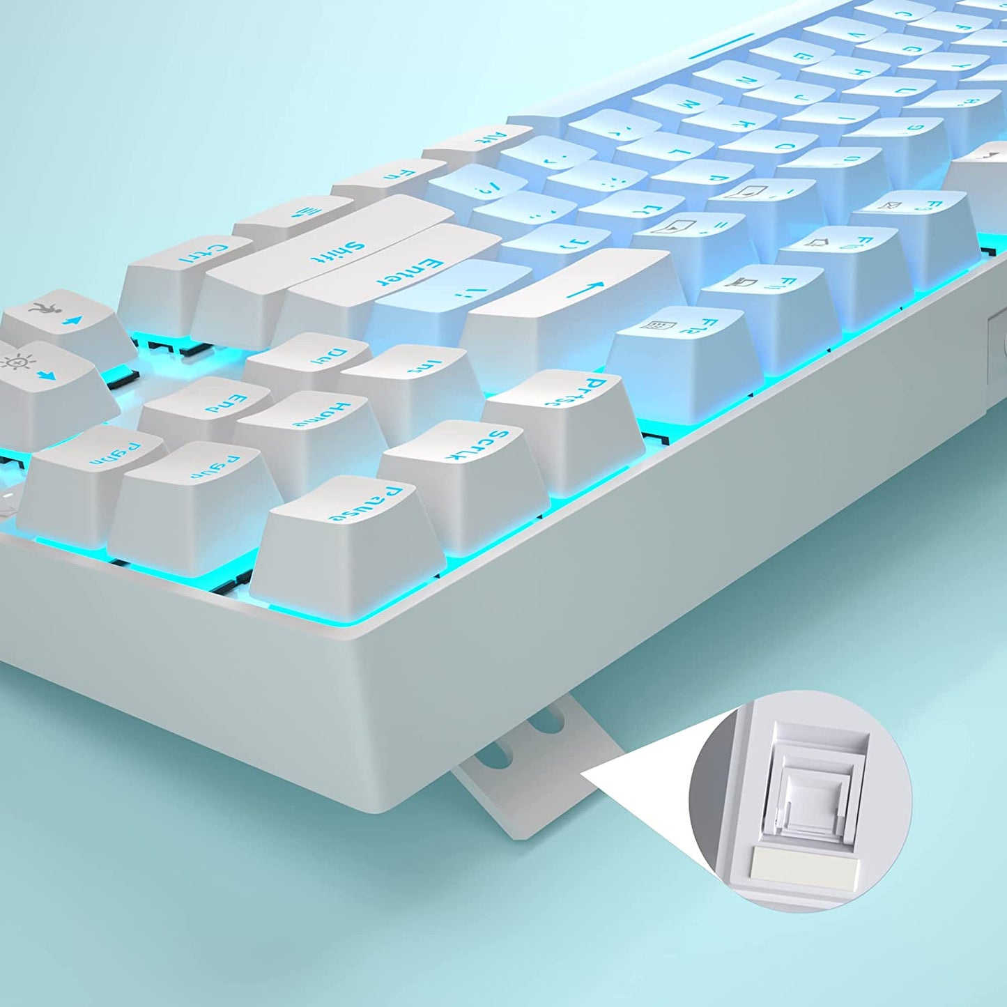 Mechanical Gaming Keyboard - Blue Switch LED Blue Backlit Wired Computer Keyboard