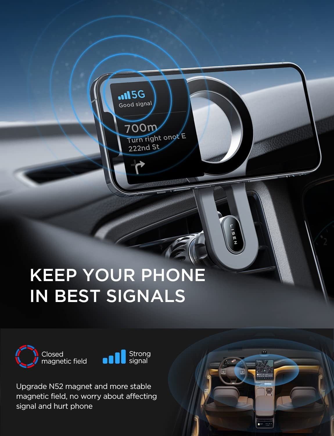 Magnetic Phone Holder - Easily Install Magnetic Car Mount