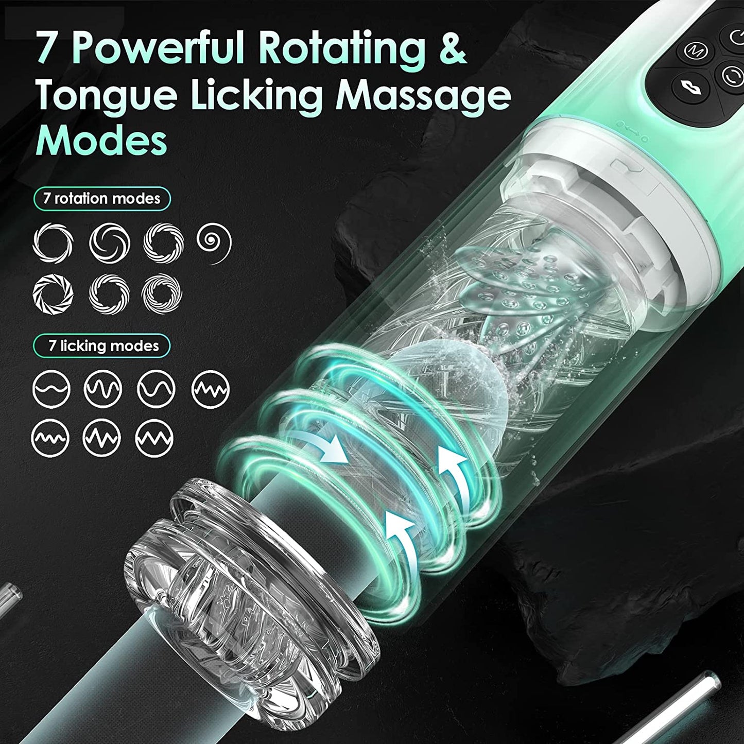 Automatic Male Masturbator - Male Toys with 3 Pump & 7 Rotating & 7 Licking & 7 Sucking Modes