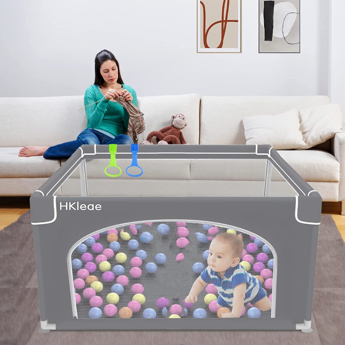 Baby Playpen - Playpen for Babies and Toddlers with Anti-Slip Base