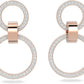 Hollow Crystal Necklace and Earrings Jewelry Rhodium & Rose Gold Tone Finish