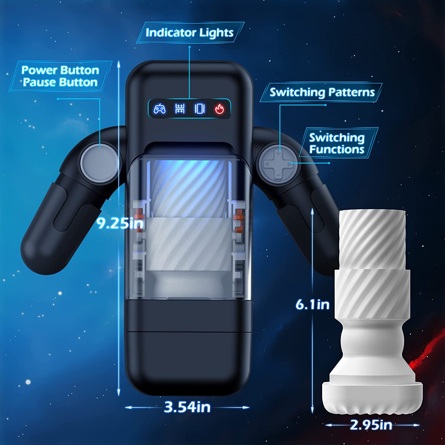 Male Automatic Masturbator - 10 Thrusting & Vibration Modes Heating Function with Phone Holder