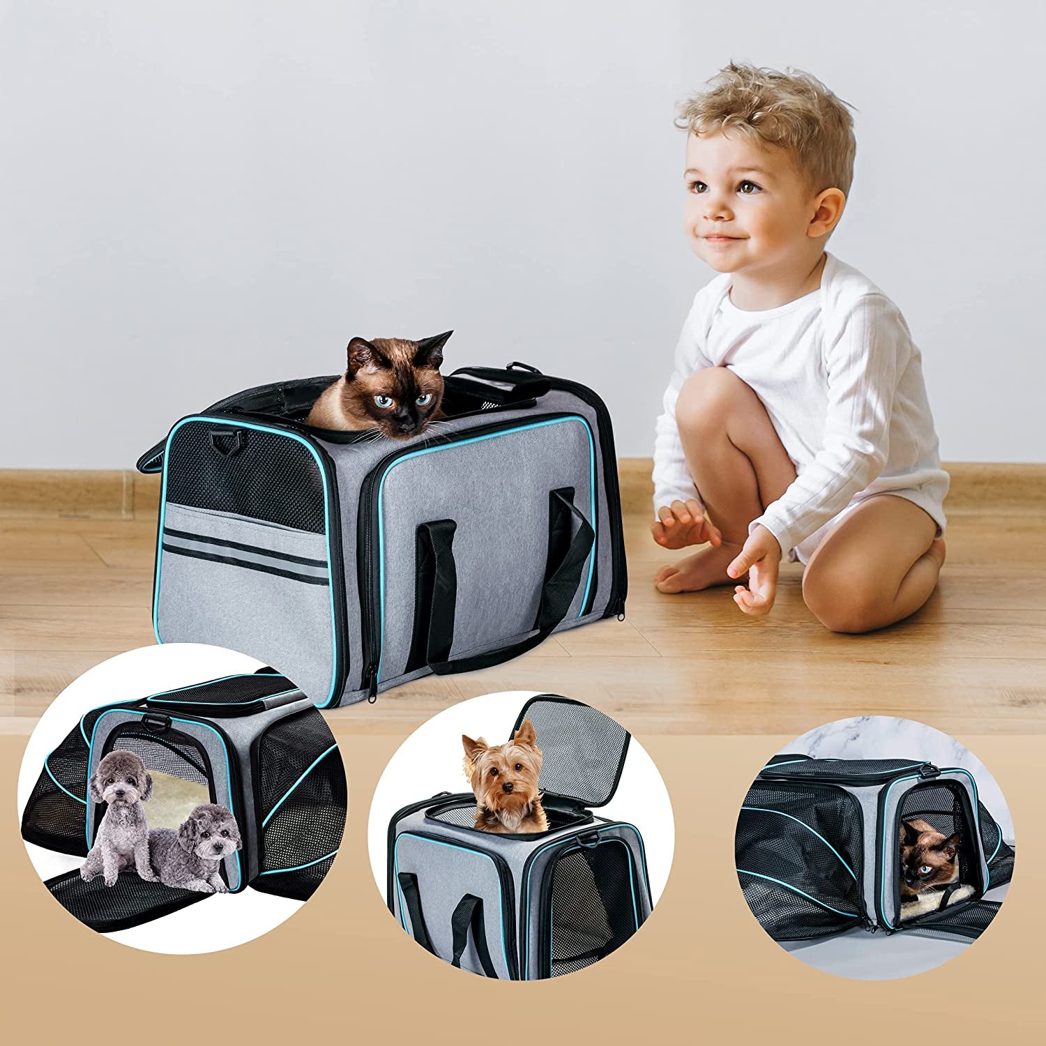 Pet Carrier - Airline Approved Expandable Soft-Sided Pet Carrier