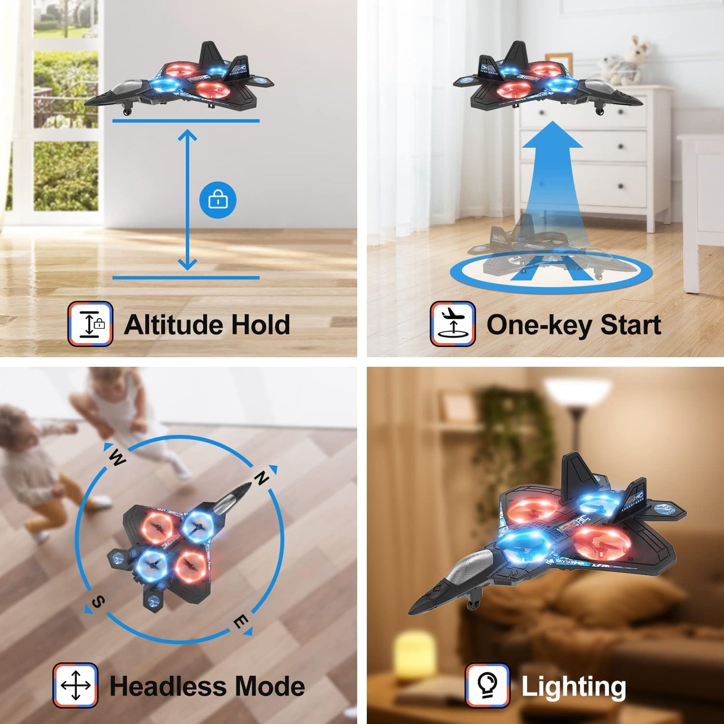 RC Plane - Remote Control Airplane Quadcopter Helicopter with Auto Hovering