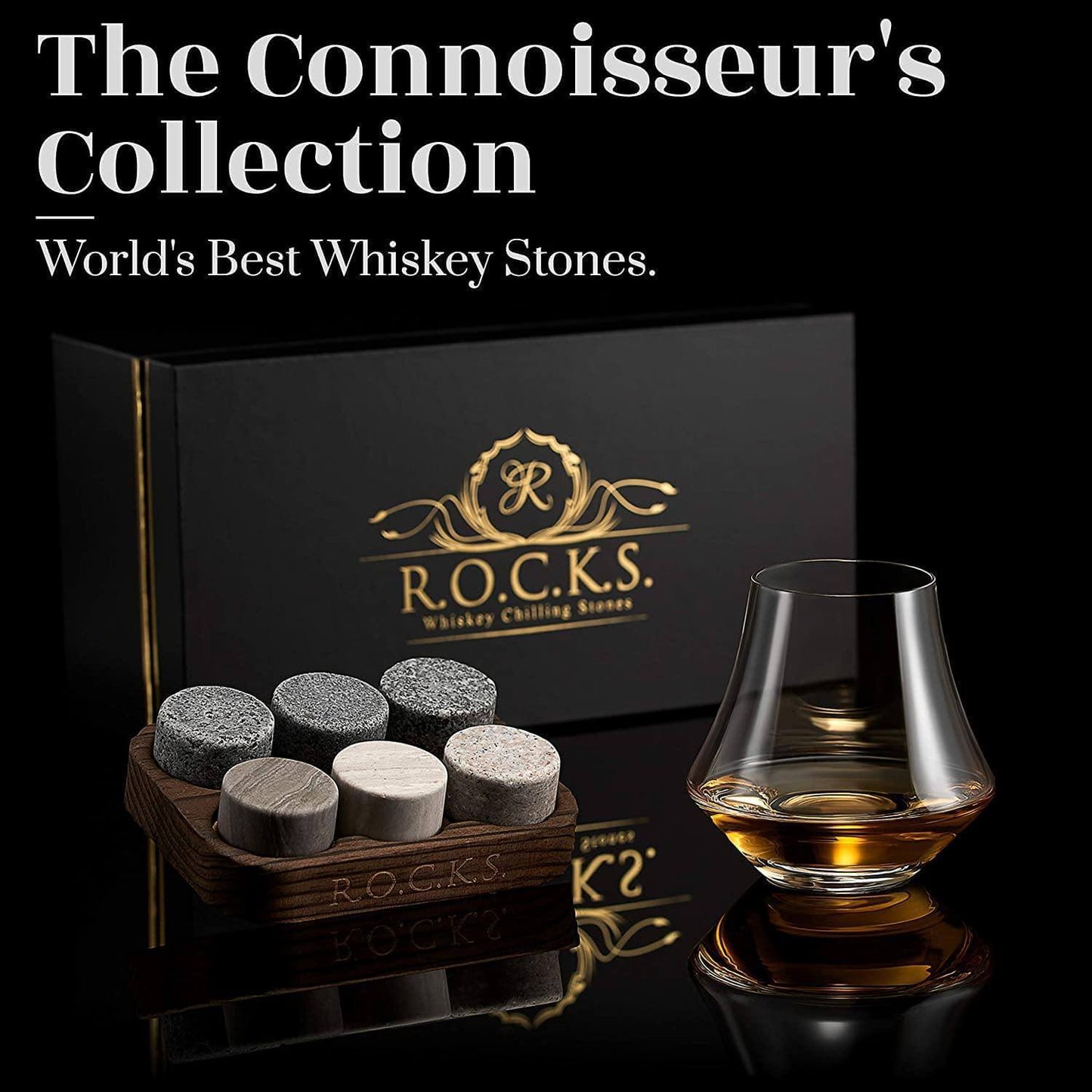 Whiskey Stones & Crystal Nosing Tasting Glass