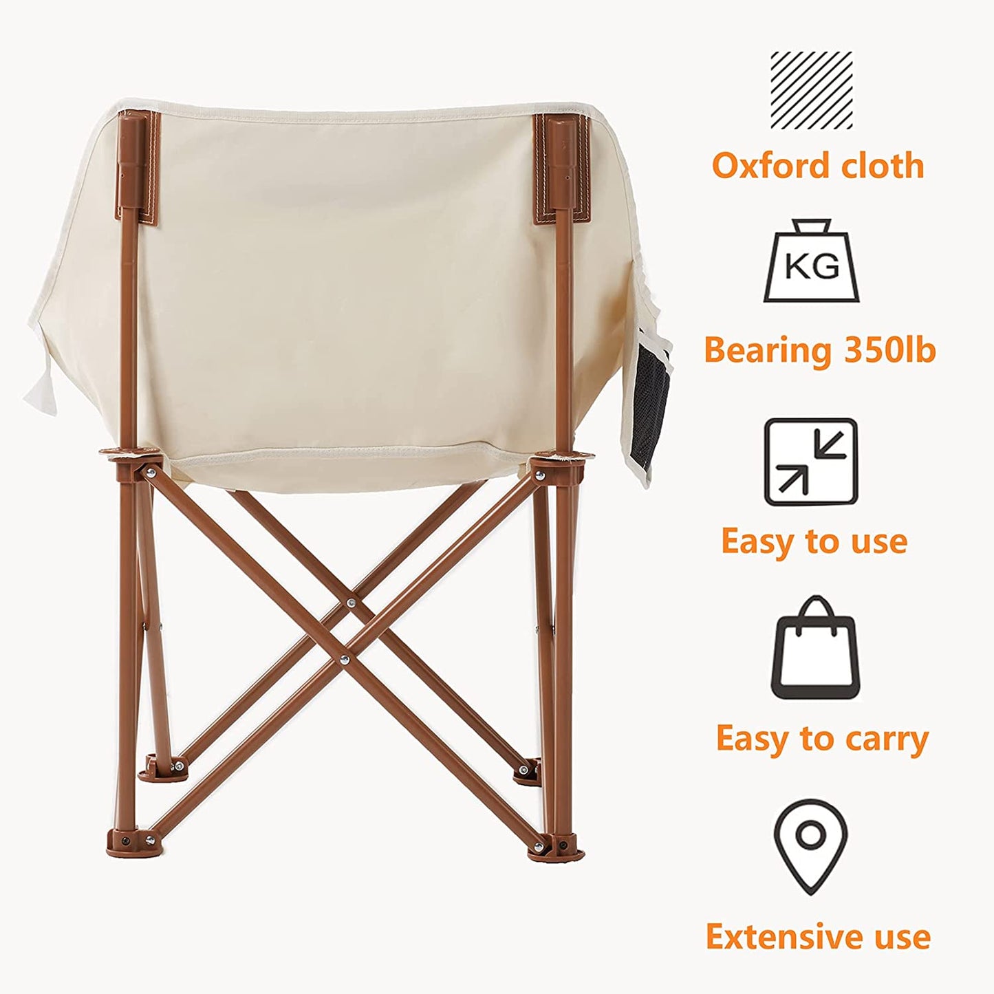 Folding Chairs - Heavy Duty 350Lbs Support Moon Chair with Carry Bag