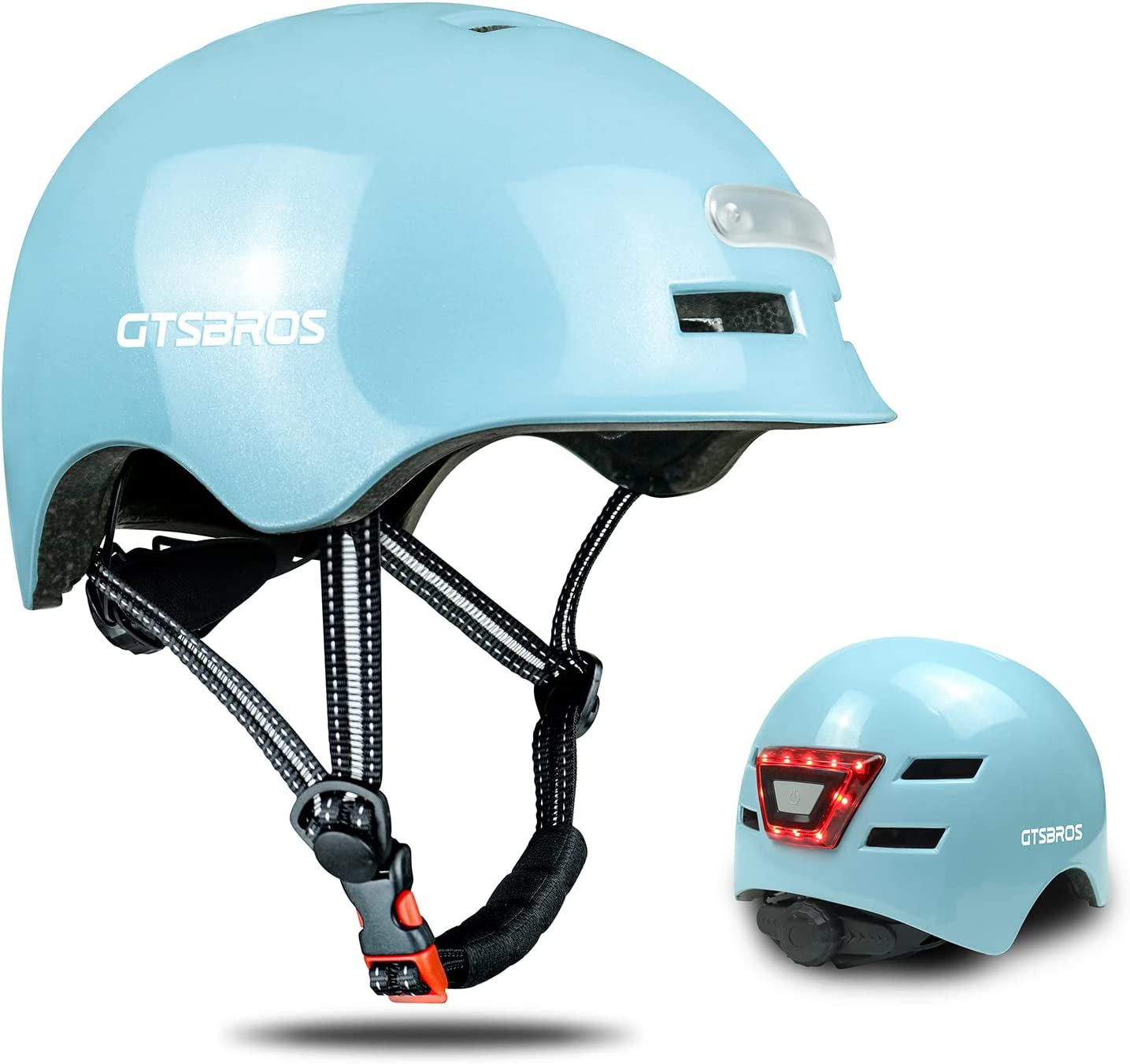 Bicycle Helmet with Light - Cycling Helmet With Front and Rear LED Lights