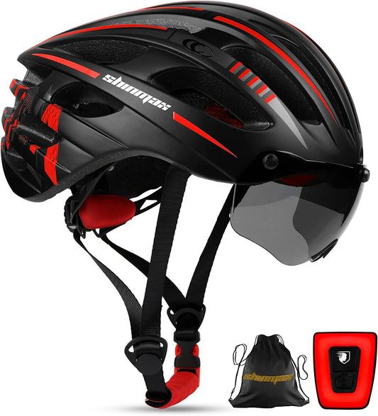 Reflective Bicycle Helmet - USB Rechargeable Light Helmet with Detachable Magnetic UV Goggles