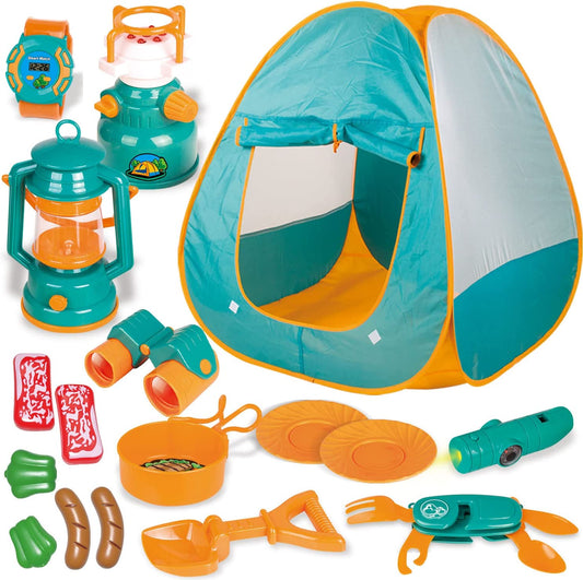 Kids Play Tent - Pop up Tent with Kids Camping Gear Set Outdoor Toys