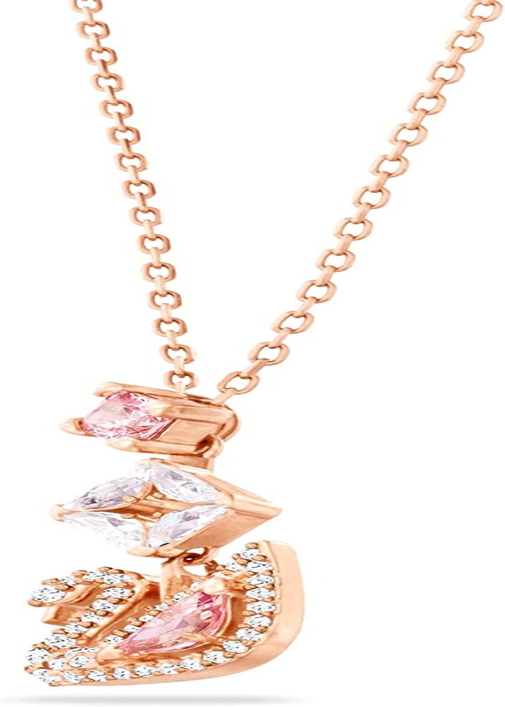 Dazzling Pink Crystals Swan Jewelry