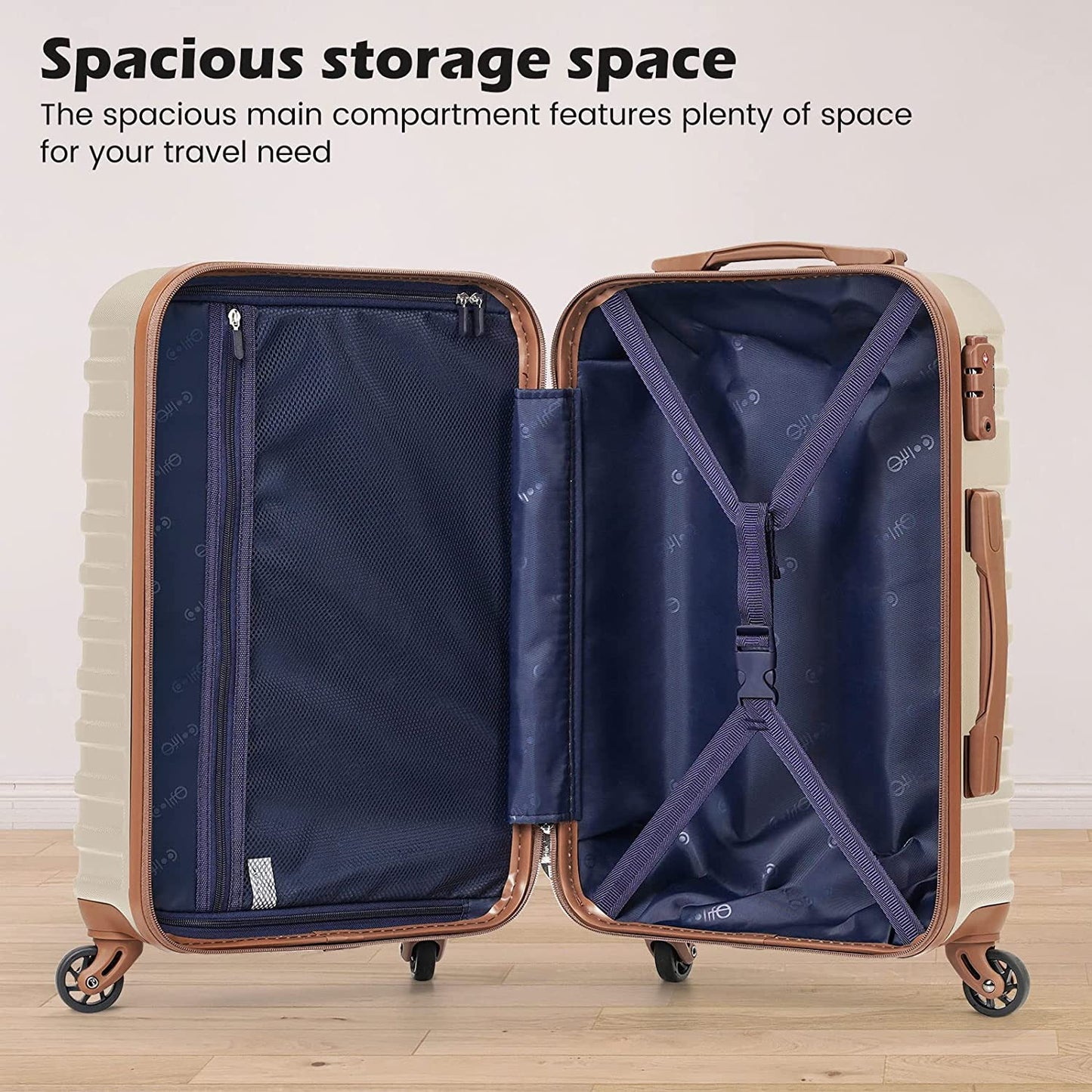 Suitcase Set - 3 Pieces Carry on Luggage Sets Hard side with TSA Lock & Spinner Wheels