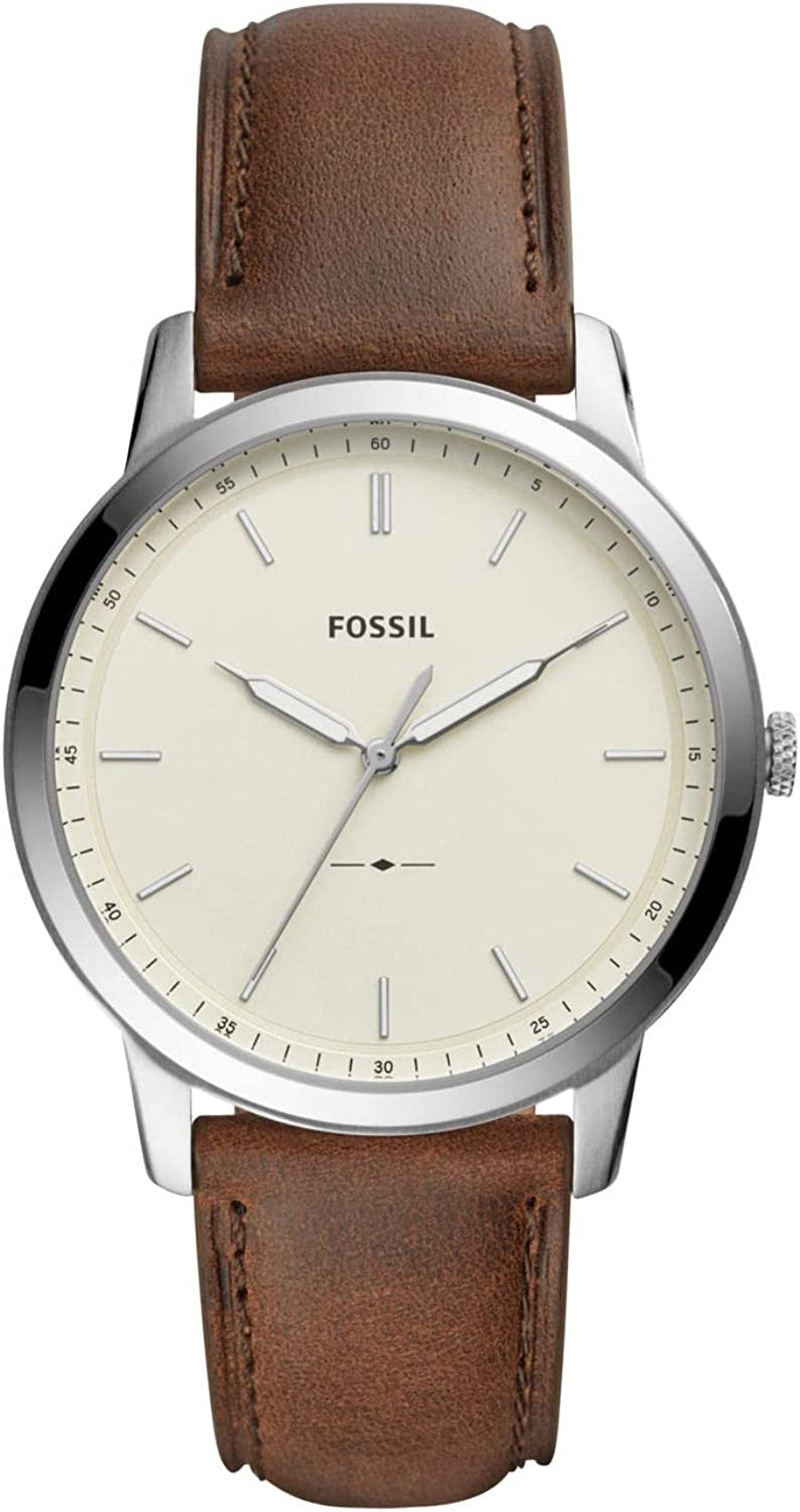 Men's Minimalist Watch - Leather or Stainless Steel Band Chronograph or Analog Watch Fossil