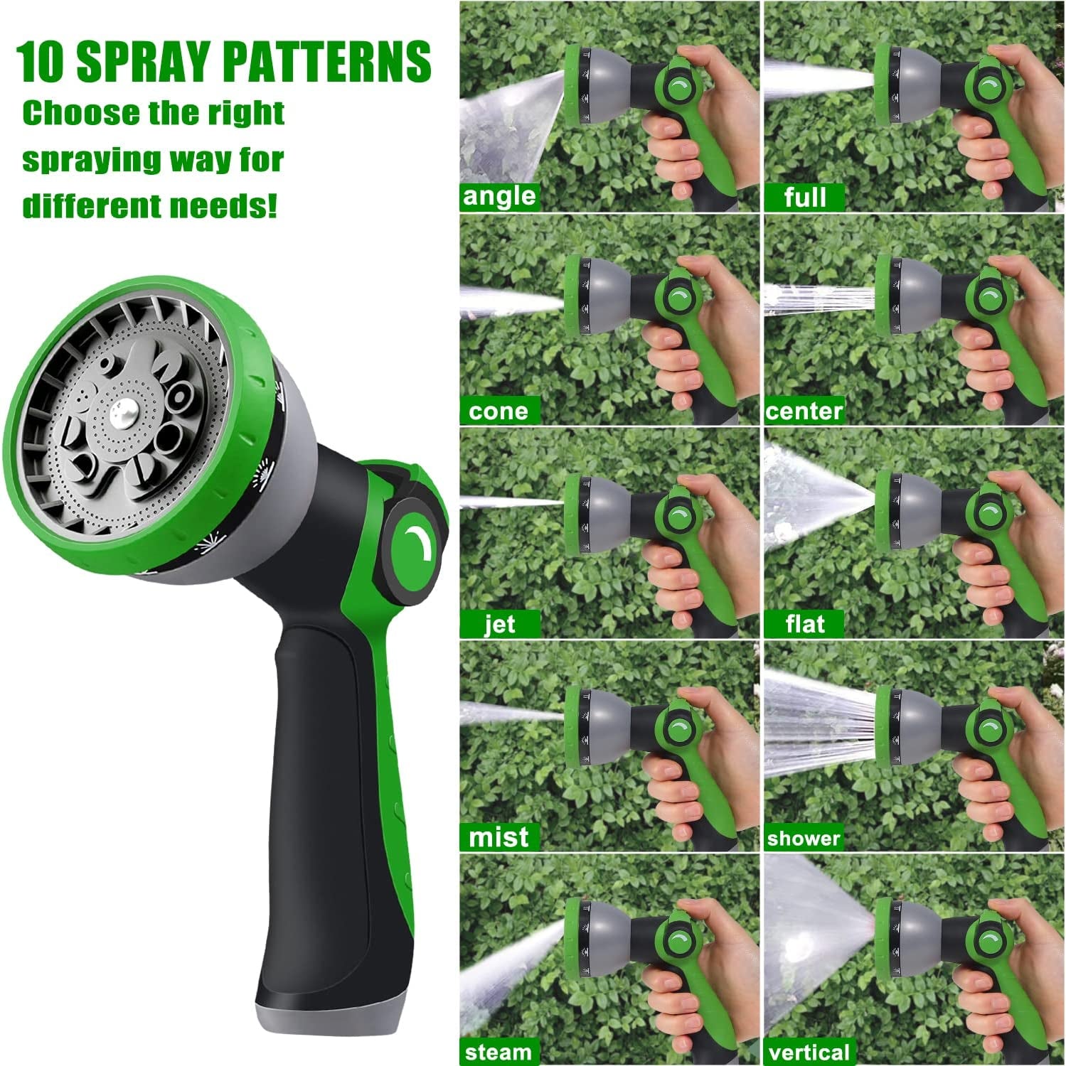 Heavy Duty Garden Hose - Flexible Water Hose with 10 Function Sprayer Nozzle