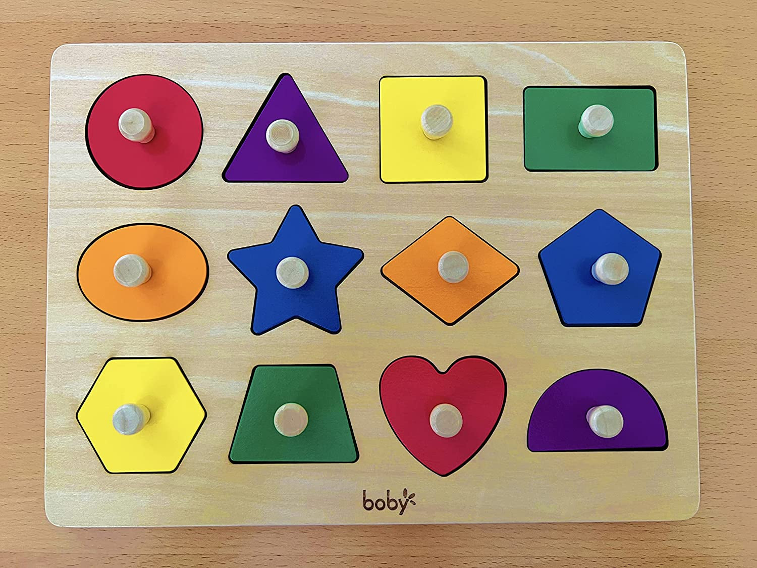 Montessori Toy Shape Peg Puzzles - Toddlers Puzzle with Knob