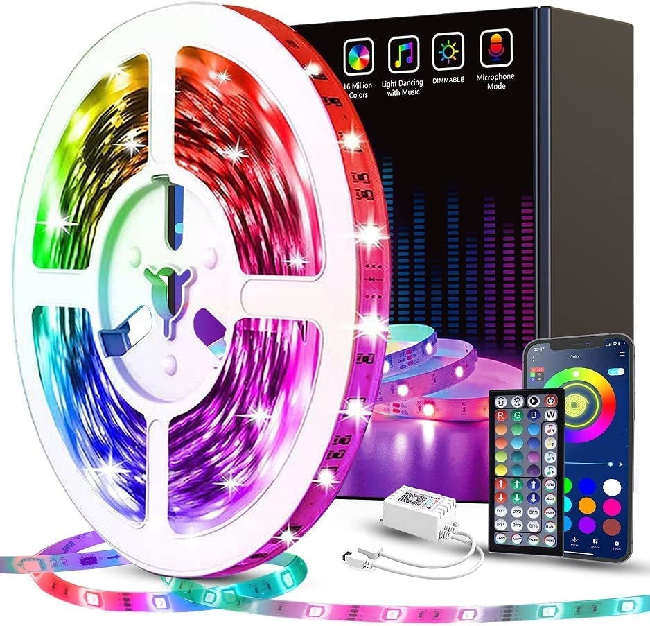 RGB Led Strip Lights - Color Changing Music Sync Led Lights with Remote and App Control